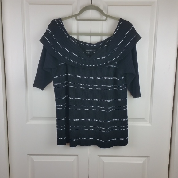 Lane Bryant Striped Black Ribbed Sweater 18/20 EUC - Picture 2 of 8